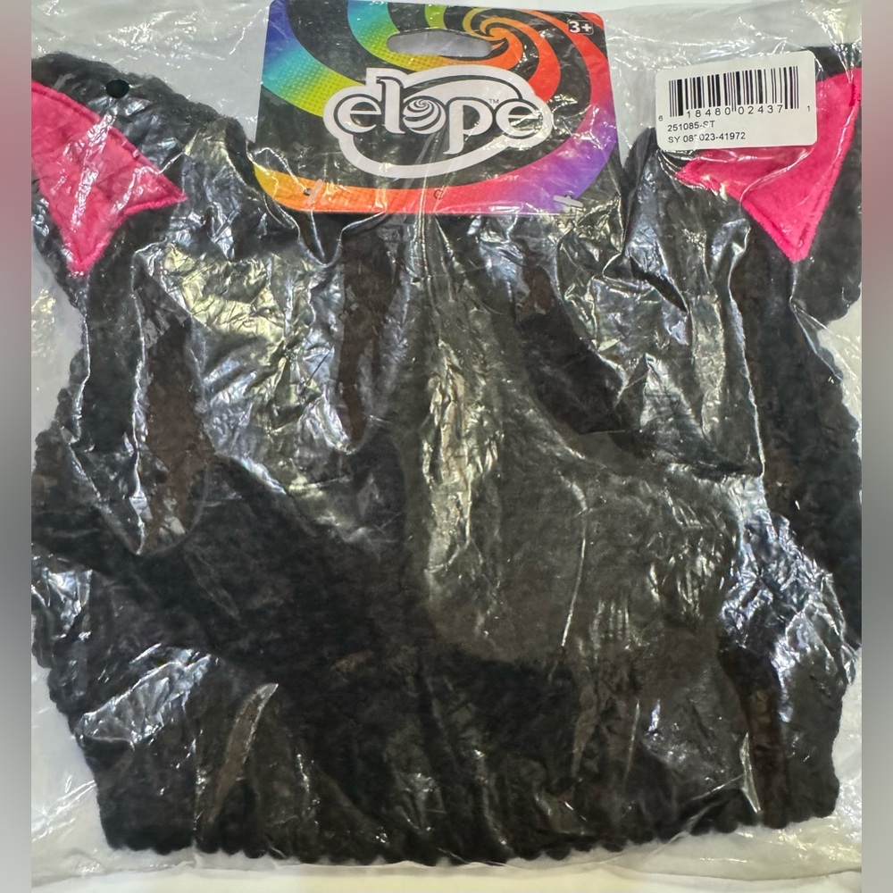 NWT Elope crochet black cat with 3D ears beanie hat